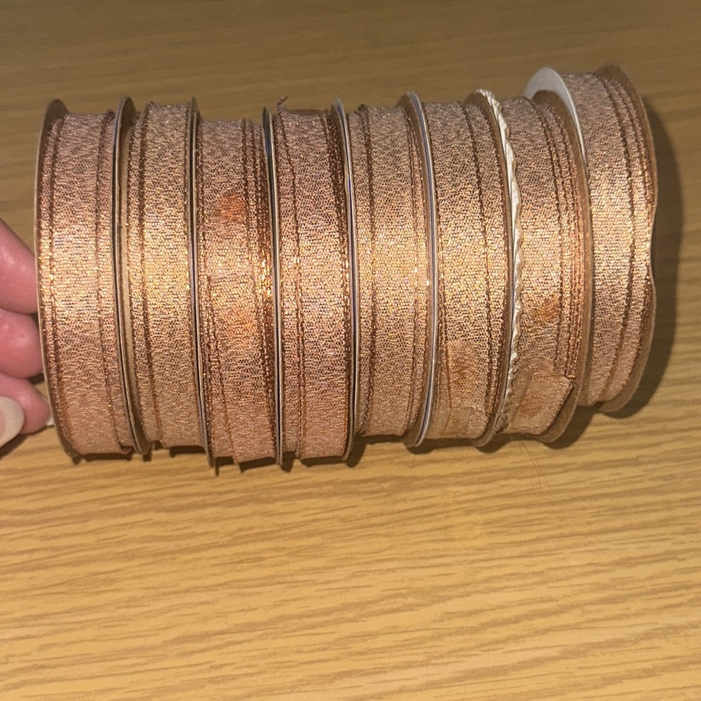 8 rolls of copper color metallic ribbon New - Picture 4 of 5